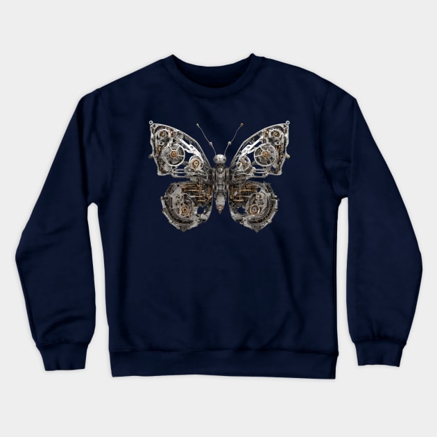 Mechanical Butterfly Crewneck Sweatshirt by Deisgns by A B Clark 